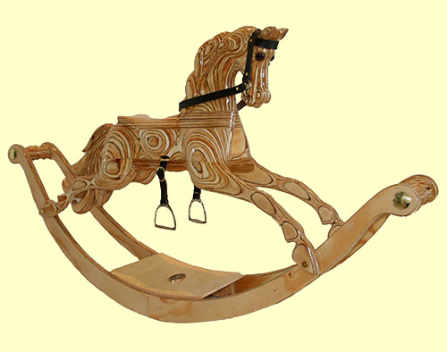 hand crafted wood rocking horse